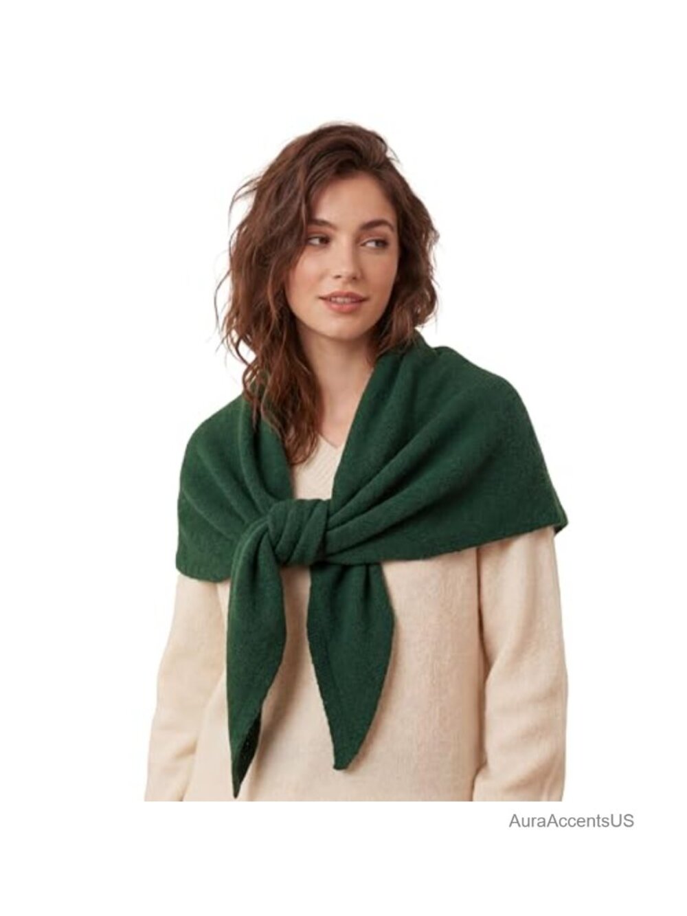 Knitted Triangular Cashmere Feel Wrap Shawl, Shoulder Top for Fall Winter